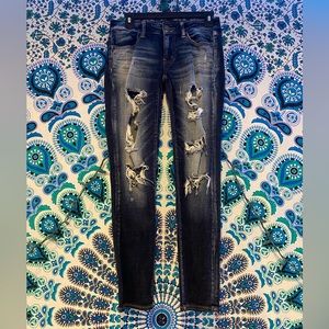 American eagle outfitters acid wash jeggings; size 0